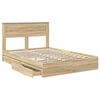 vidaXL Opslag bed met lade Sonoma Eiken 140 x 190 cm Bewerkt hout