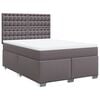 vidaXL Boxspring met matras kunstleer grijs 140x200 cm