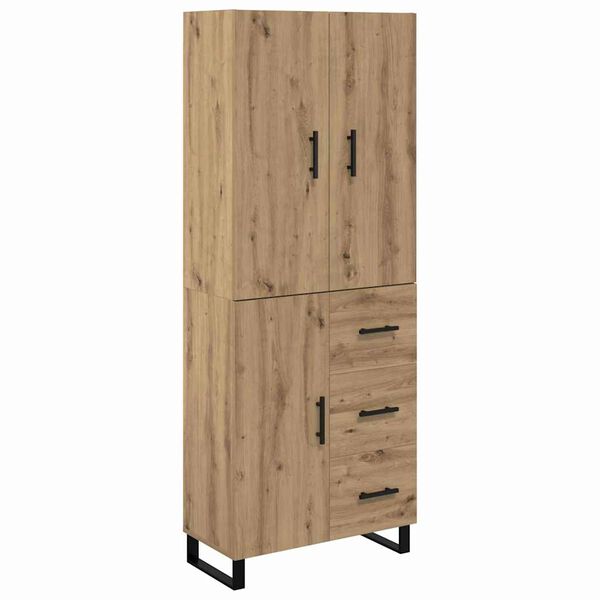 vidaXL Hoge kast met lade 2 pcs Artisan Eiken 69,5 x 34 x 180 cm