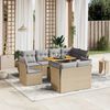 vidaXL 9-delige Loungeset met kussens poly rattan beige