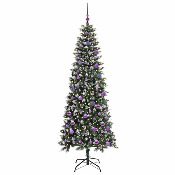 vidaXL Kunstkerstboom met 300 LED Groen 210 cm PVC en Plastic en Staal