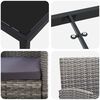 vidaXL Tuin eettafelset met kussen 5 pcs Grijs poly rattan