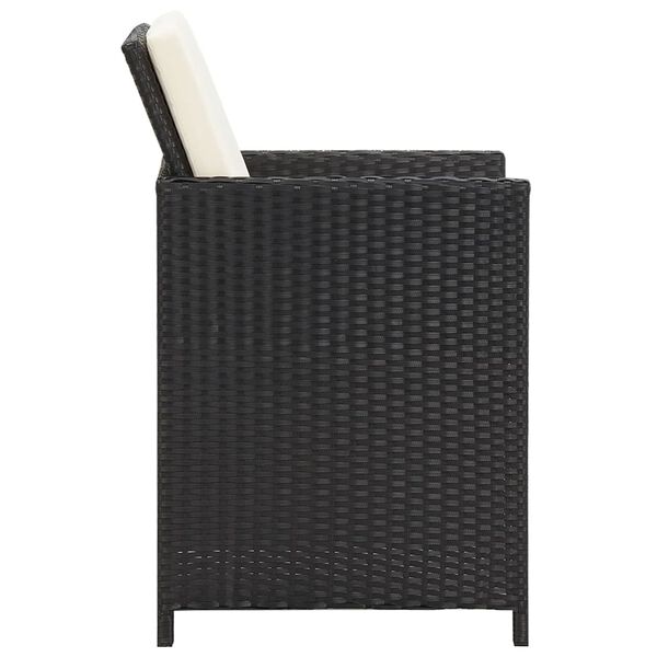 vidaXL Tuinstoelen met kussens 4 st poly rattan zwart