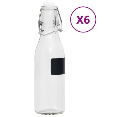 vidaXL Flessen met beugelsluiting 6 st 250ml rond glas