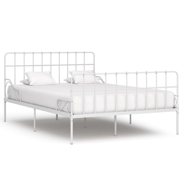 vidaXL Bedframe met lattenbodem metaal wit 120x200 cm