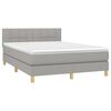 vidaXL Boxspring met matras stof lichtgrijs 140x200 cm
