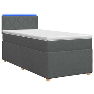 vidaXL Boxspringbed met matras Donkergrijs 80 x 200 cm Stof