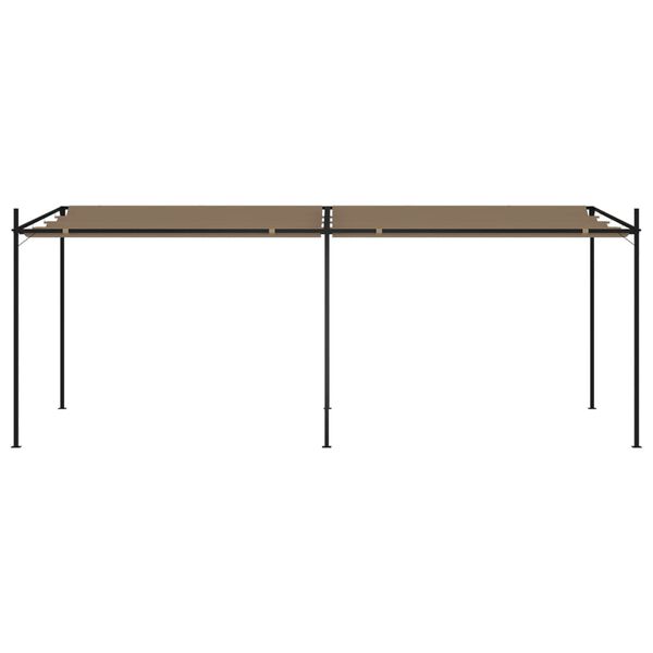 vidaXL Prieel met uittrekbaar dak 600x300x233 cm taupe