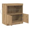 vidaXL LED Sideboard Bruin 60,5 x 37 x 67 cm Bewerkt hout