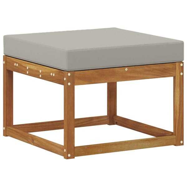 vidaXL Buiten bankenset met kussen 5 pcs Natuurlijk en Lichtgrijs