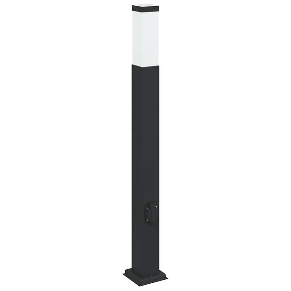 vidaXL Bolderverlichting met stopcontact 3 stuks 80 cm Zwart IP44