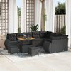 vidaXL Tuin Sofa Set 12 pcs Zwart Poly rattan en gepoedercoat staal