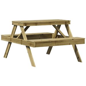 vidaXL Picknicktafel 105x134x75 cm ge&iuml;mpregneerd grenenhout