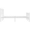 vidaXL Bedframe met hoofd- en voeteneinde metaal wit 135x190 cm