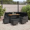 vidaXL Tuinbankenset met kussen 9 pcs Zwart poly rattan