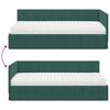 vidaXL Hoekbedframe met Matras met matras 2 pcs Groen Fluweel