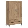 vidaXL Hoge kast Artisanaal eiken 70 x 31 x 115 cm Bewerkt hout
