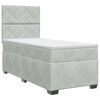 vidaXL Boxspringbed met matras met hoofdeinde Lichtgrijs Enkel Fluweel