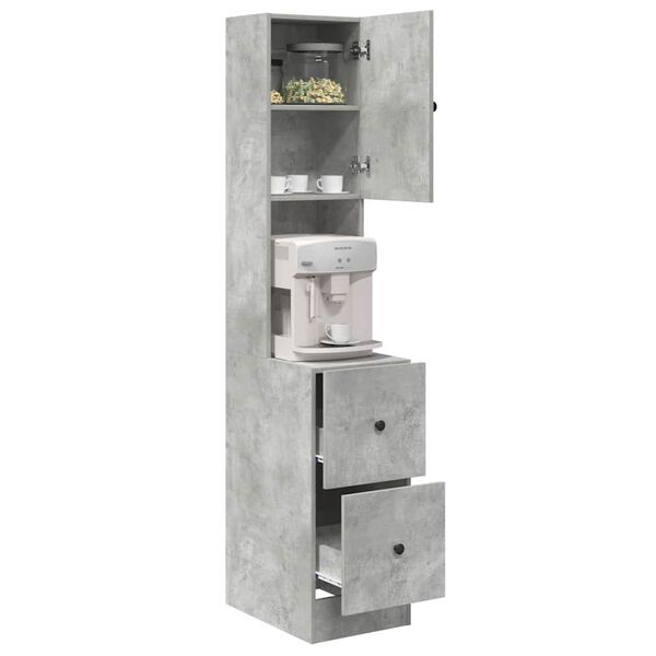 vidaXL Keukenkast met lade Grijs 35 x 50 x 180 cm Bewerkt hout