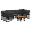 vidaXL Buiten bankenset 8 st Zwart en Donkergrijs poly rattan
