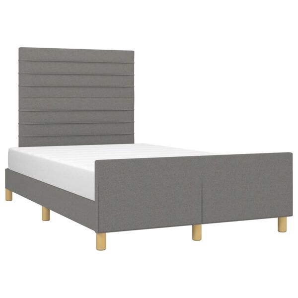 vidaXL Bedframe zonder matras 120x190 cm stof donkergrijs