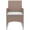 vidaXL 7-delige Tuinset met kussens poly rattan en glas