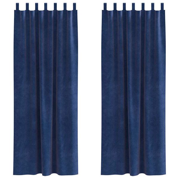 vidaXL Verduisterende gordijnen 2 pcs Donkerblauw 140 x 245 cm Fluweel