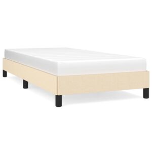 vidaXL Bedframe zonder matras 90x200 cm stof cr&egrave;mekleurig