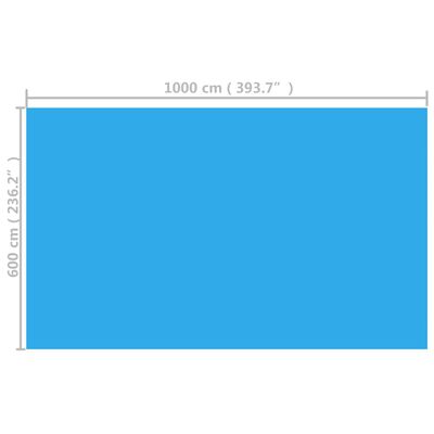 vidaXL Zwembadhoes rechthoekig 1000x600 cm PE blauw