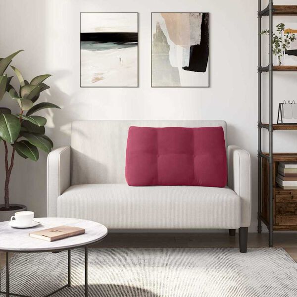 vidaXL Rugkussen Wijnrood 80 x 24 x 50 cm Fluweel