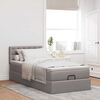 vidaXL Bed met matras 90x200 cm stof taupe