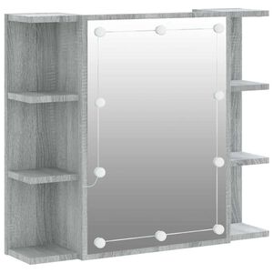 vidaXL Spiegelkast met LED-verlichting 70x16,5x60 cm grijs sonoma