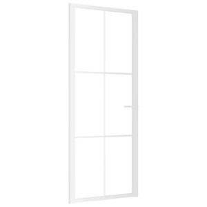 vidaXL Binnendeur 83x201,5 cm ESG-glas en aluminium wit