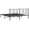 vidaXL Bedframe met hoofdbord metaal zwart 180x200 cm