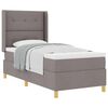 vidaXL Boxspringbed met kussen met hoofdeinde Taupe 90 x 200 cm Stof