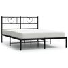 vidaXL Bedframe met hoofdbord metaal zwart 120x200 cm