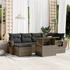 vidaXL 7-delige Loungeset met kussens poly rattan grijs