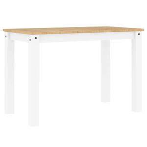 vidaXL Eettafel PANAMA 112x60x75 cm massief grenenhout wit