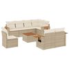 vidaXL 9-delige Loungeset met kussens poly rattan beige