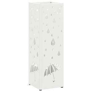 vidaXL Regen paraplu standaard Wit 15,5 x 15,5 x 49 cm Staal