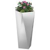 vidaXL Plantenbak Zilver 30 x 30 x 75 cm Gegalvaniseerd staal