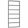 vidaXL Schuifdeur met beslagset 90x205 cm ESG glas zwart