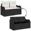 vidaXL Tuin Sofa Set met kussen met kussen 5 pcs Zwart Poly Rattan