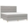 vidaXL Boxspring met matras stof lichtgrijs 160x200 cm