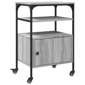 vidaXL Printerkastje 3-laags 50x40x76 cm bewerkt hout grijs sonoma