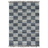 vidaXL Vloerkleed chindi handgeweven 120x170 cm denim blauw