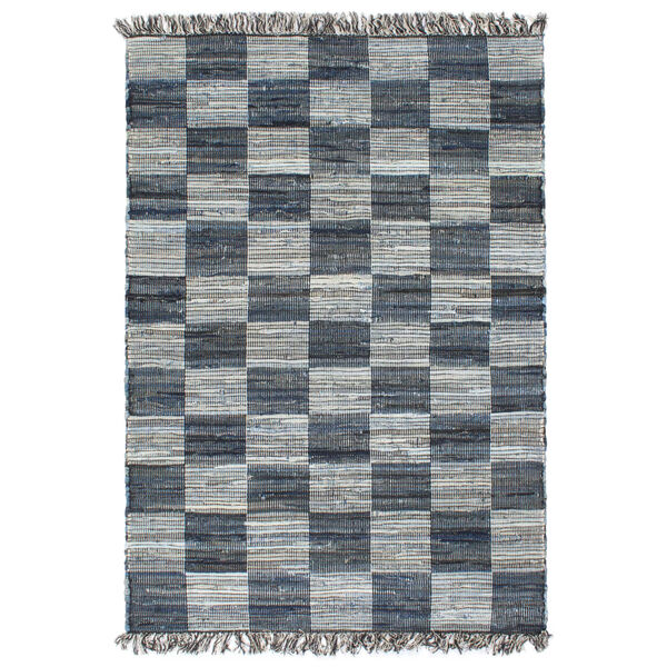 vidaXL Vloerkleed chindi handgeweven 120x170 cm denim blauw