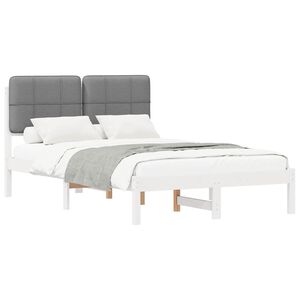 vidaXL Bedframe met Gevoerd Hoofdgedeelte Lichtgrijs 120 x 200 cm