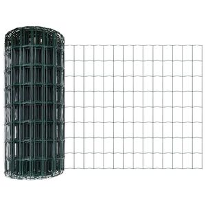 vidaXL Euro-hek met palen 10 x 0,8 m PVC-Coated Staal Groen Mesh