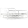 vidaXL Bedframe met hoofd- en voeteneinde metaal wit 200x200 cm